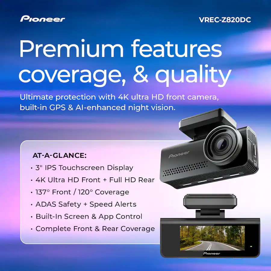 Pioneer Rv Fender Camera Pioneer Universal Compatibility Car Dash Front and Rear Camera with 8MP ...