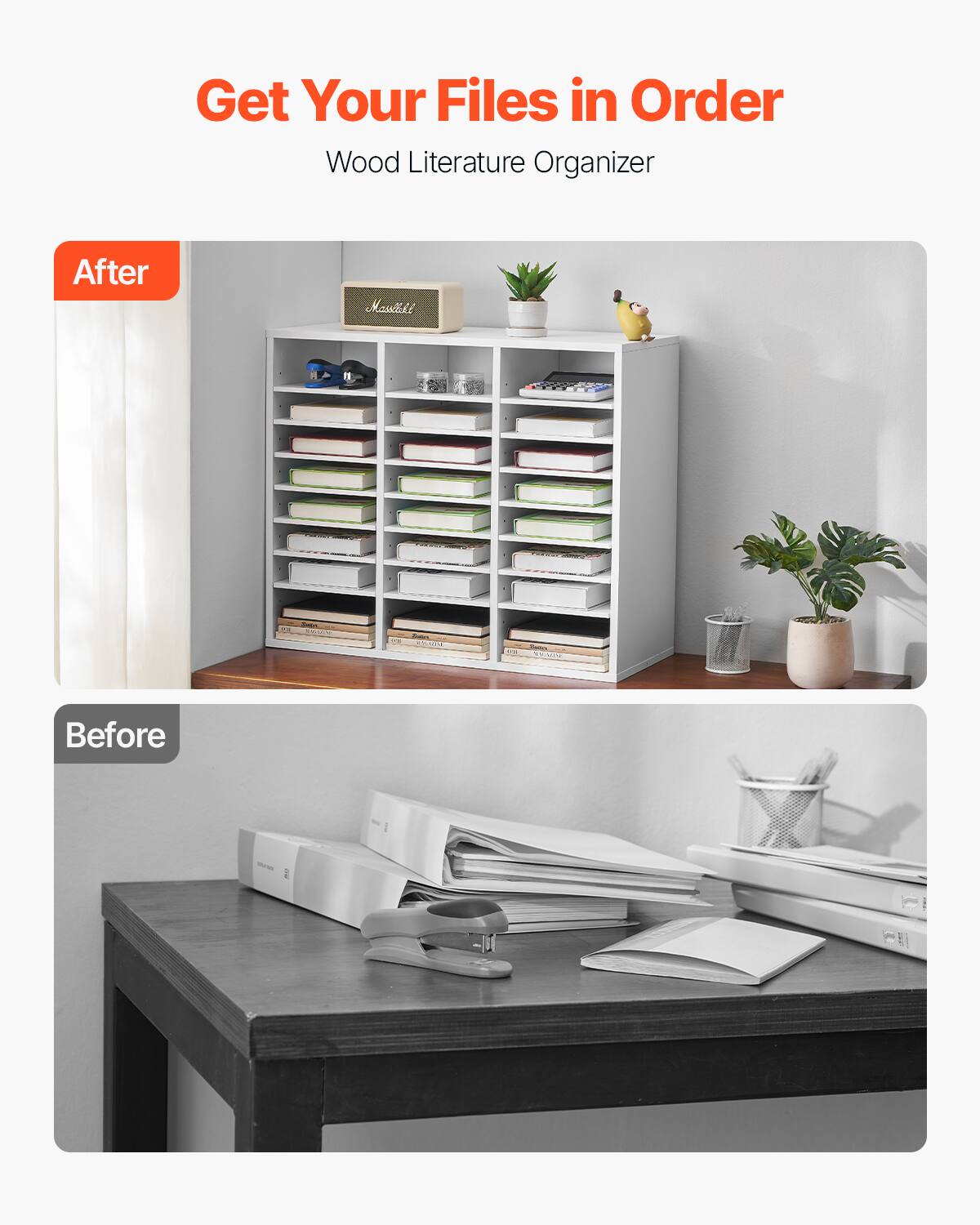 Get Your Files in Order  
Wood Literature Organizer  

After  

Before