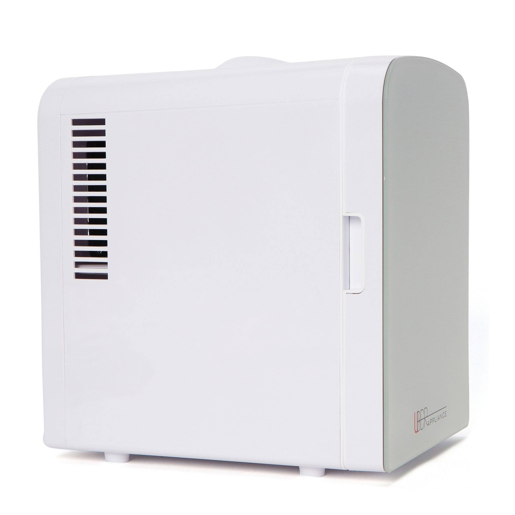 Left. Uber Appliance - Uber Chill 2.0 Thermoelectric 4 Liter Mini Fridge - WHITE.