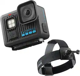 Bundle - GoPro - LIT HERO with Head Strap 2.0 — 4K Waterproof Action Camera with Touchscreen, Lightweight Design - Black