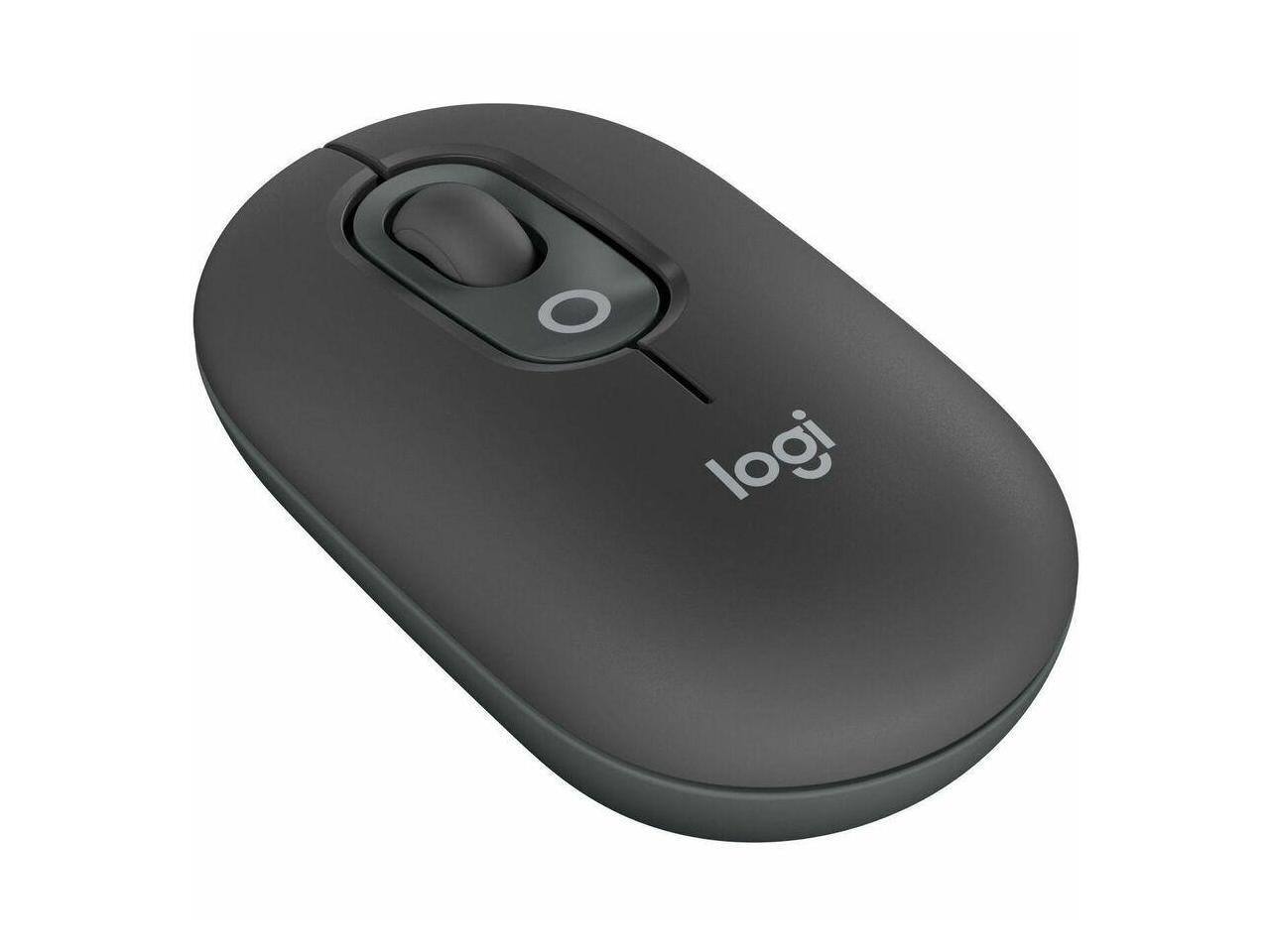 Alt View 4. Logitech - Logitech POP Mouse - Wireless, Custom Emojis, SilentTouch, Bluetooth, Multi-Device - Graphite - Graphite.