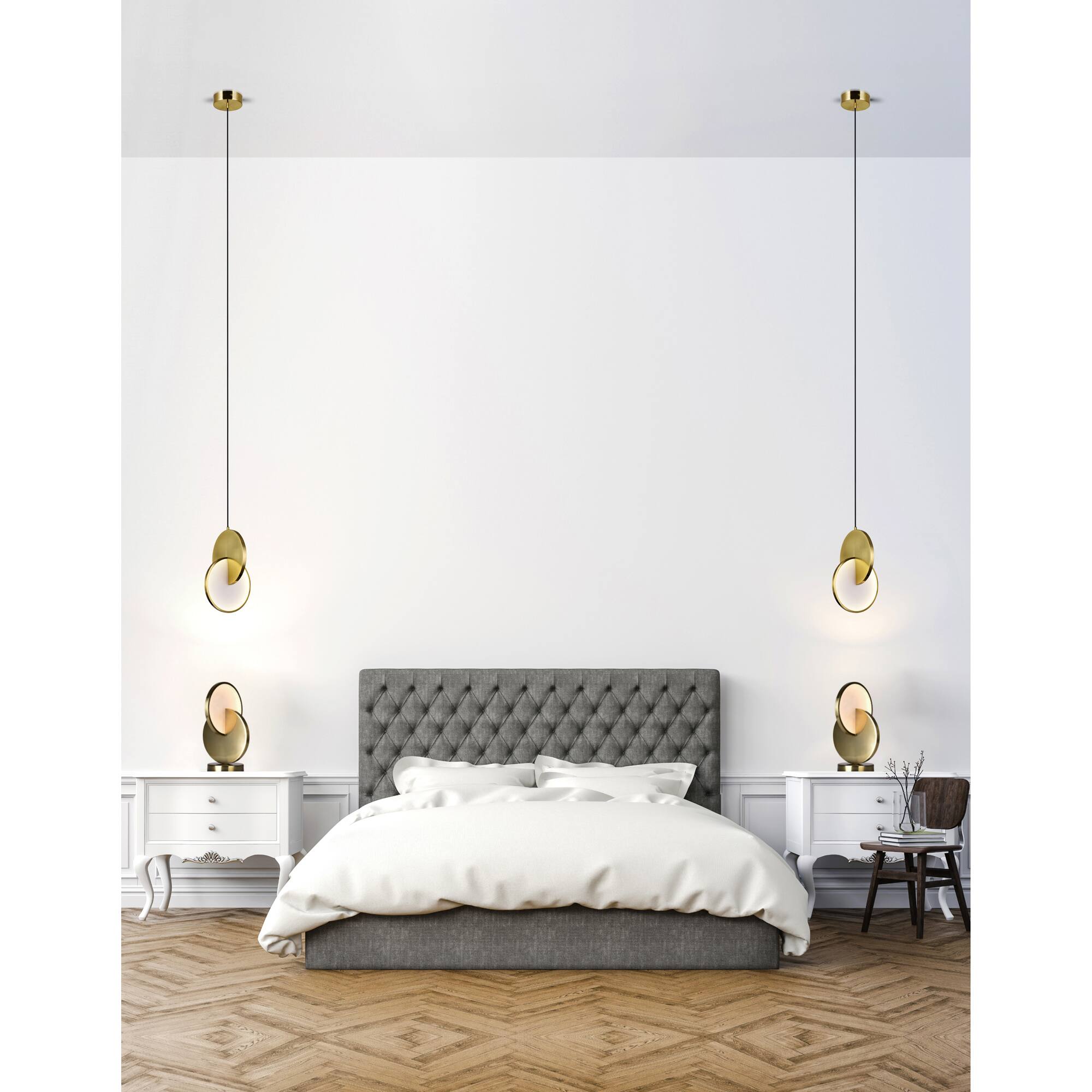 Alt View 3. CWI Lighting - Tranche LED Mini Pendant With Brushed Brass Finish - Brushed Brass.