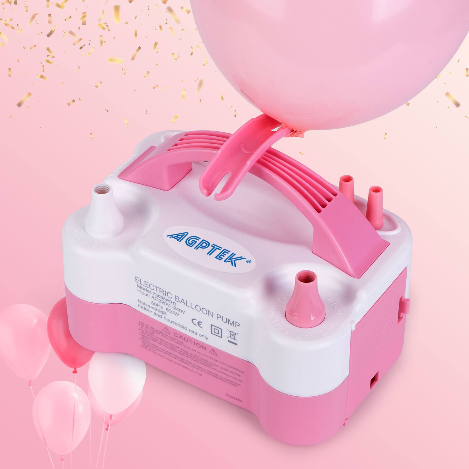 AGPtek 110V 600W Electric Air Balloon Pump with Built in Tying