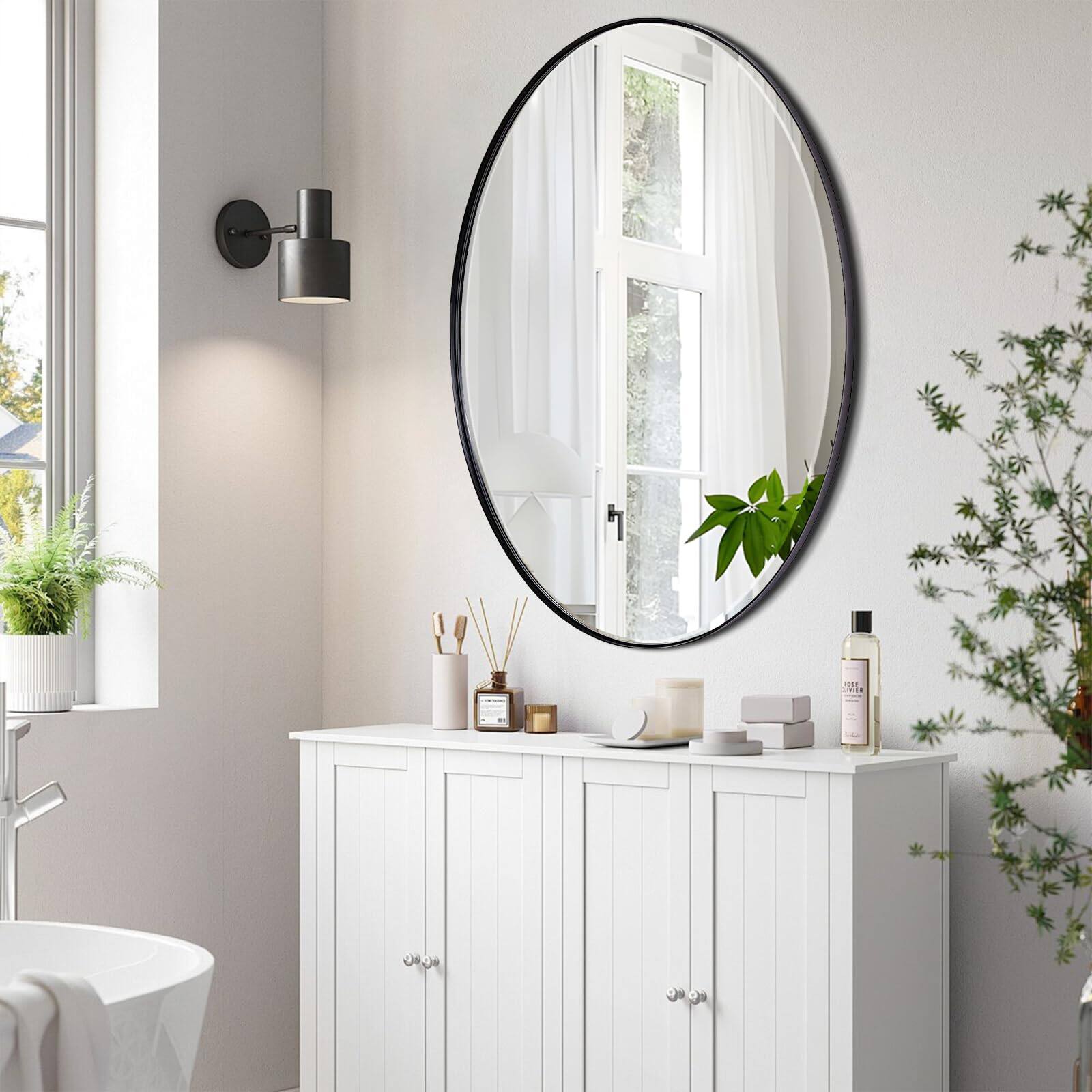 Black Round 36"L x 24"W