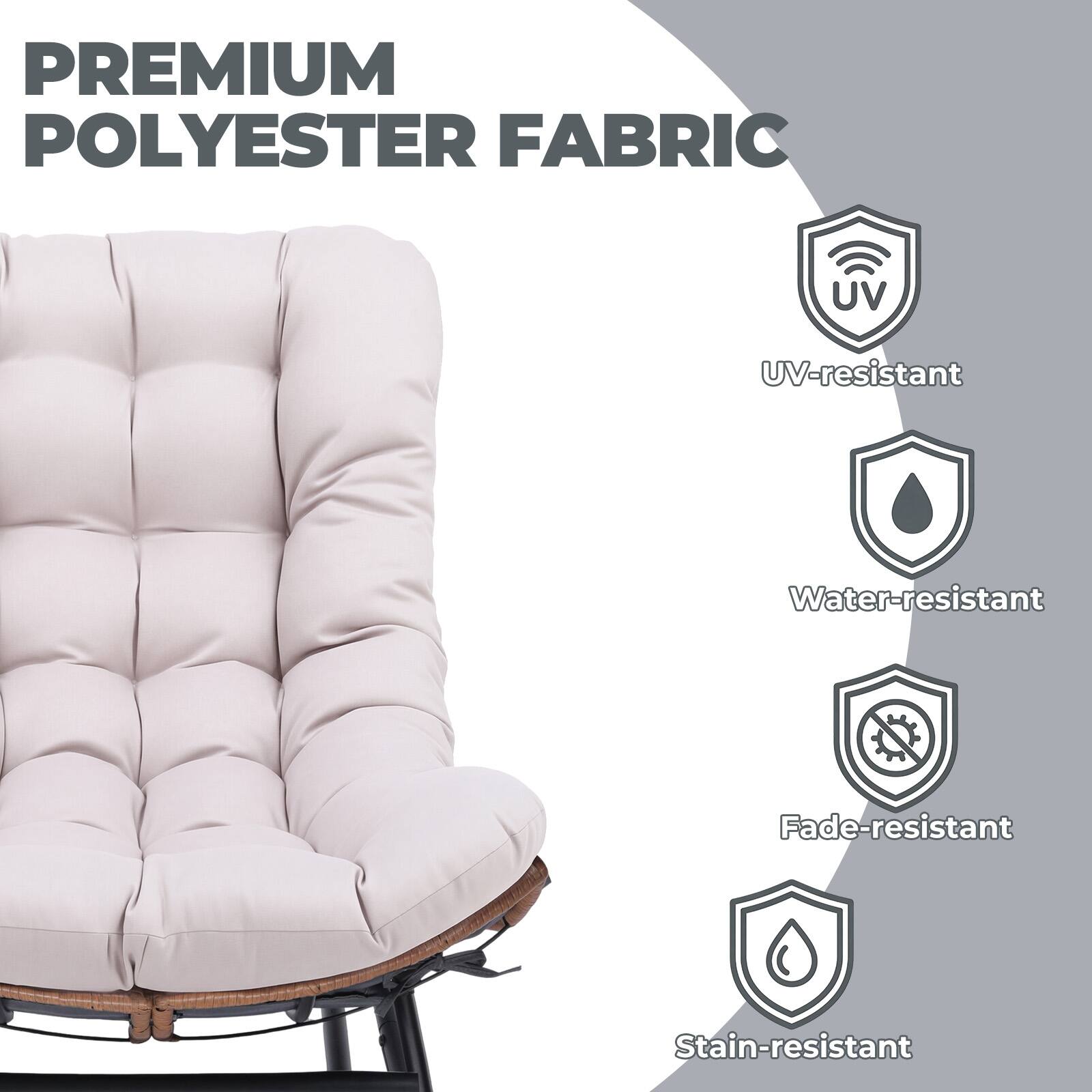 PREMIUM POLYESTER FABRIC

- UV-resistant
- Water-resistant
- Fade-resistant
- Stain-resistant