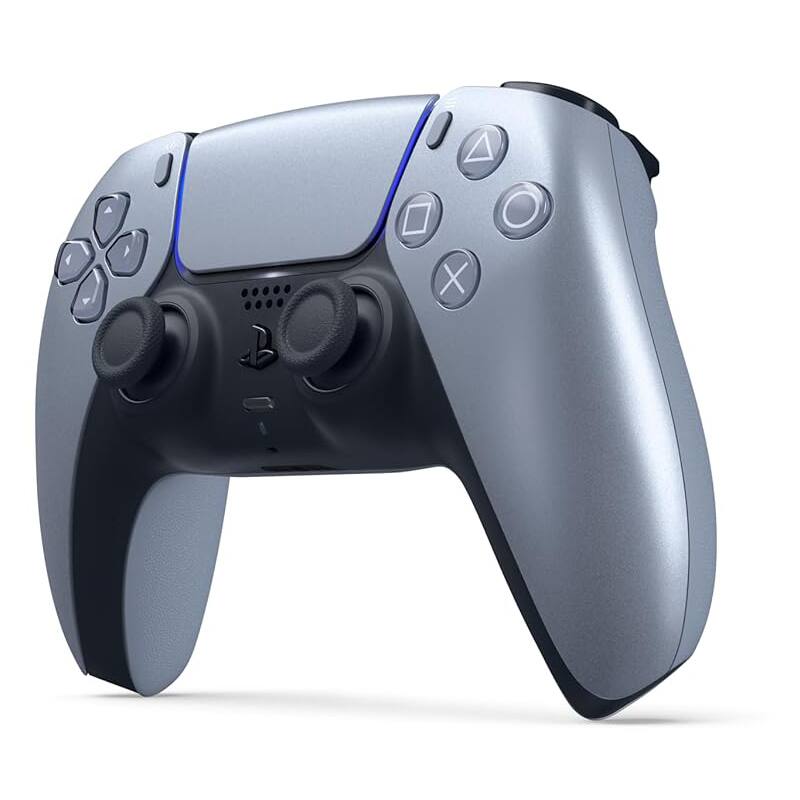 Left. Sony - Sony PlayStation 5 Slim Disc Bundle with Call of Duty Black Ops 7 Game, MightySkins Code and Extra Controller - - Sterling Silver.