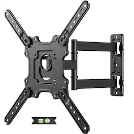 Dazzed Corner - Full Motion TV Wall Mount for 26-60'' TVs, Single Stud, Swivel Tilt, VESA 400x400 - Black