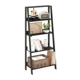 Furinno - LADDER Book Shelf, 5-Tier Ladder Shelf, Bookshelf, Display Storage Shelves, for Living Room, Home Office - Black Espresso