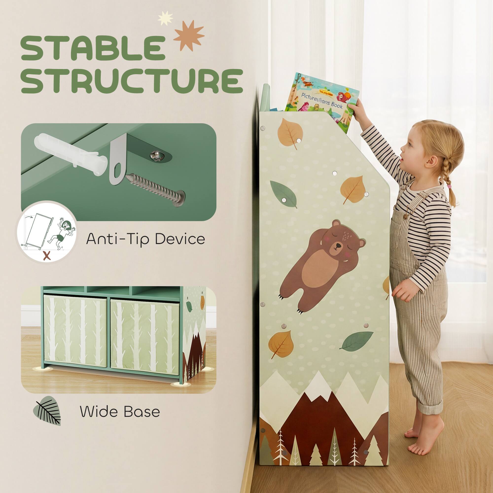 STABLE STRUCTURE

Anti-Tip Device

Wide Base
