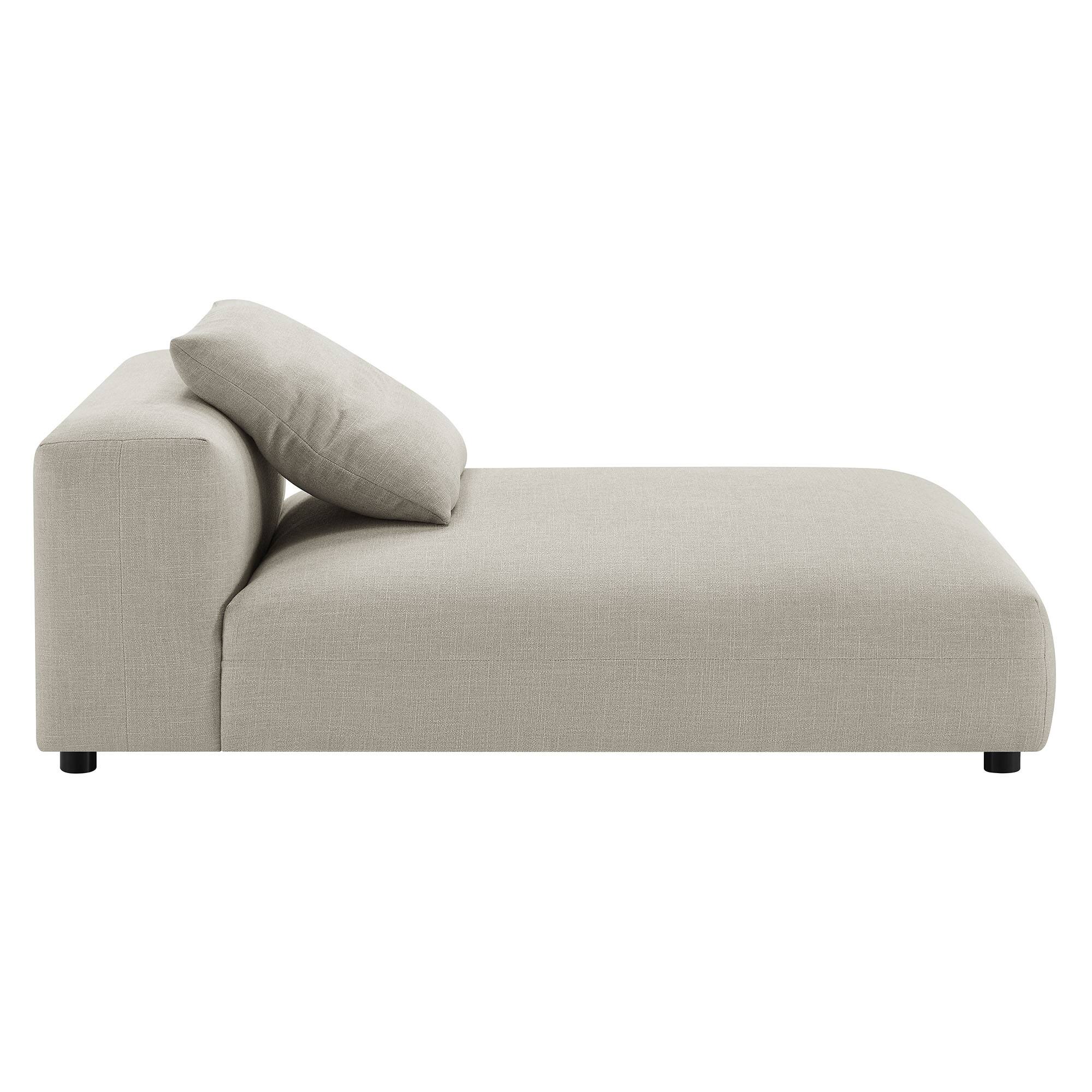 Back. Modway - Solace Modular Upholstered Fabric Armless Chaise Lounge by Modway - Linen.