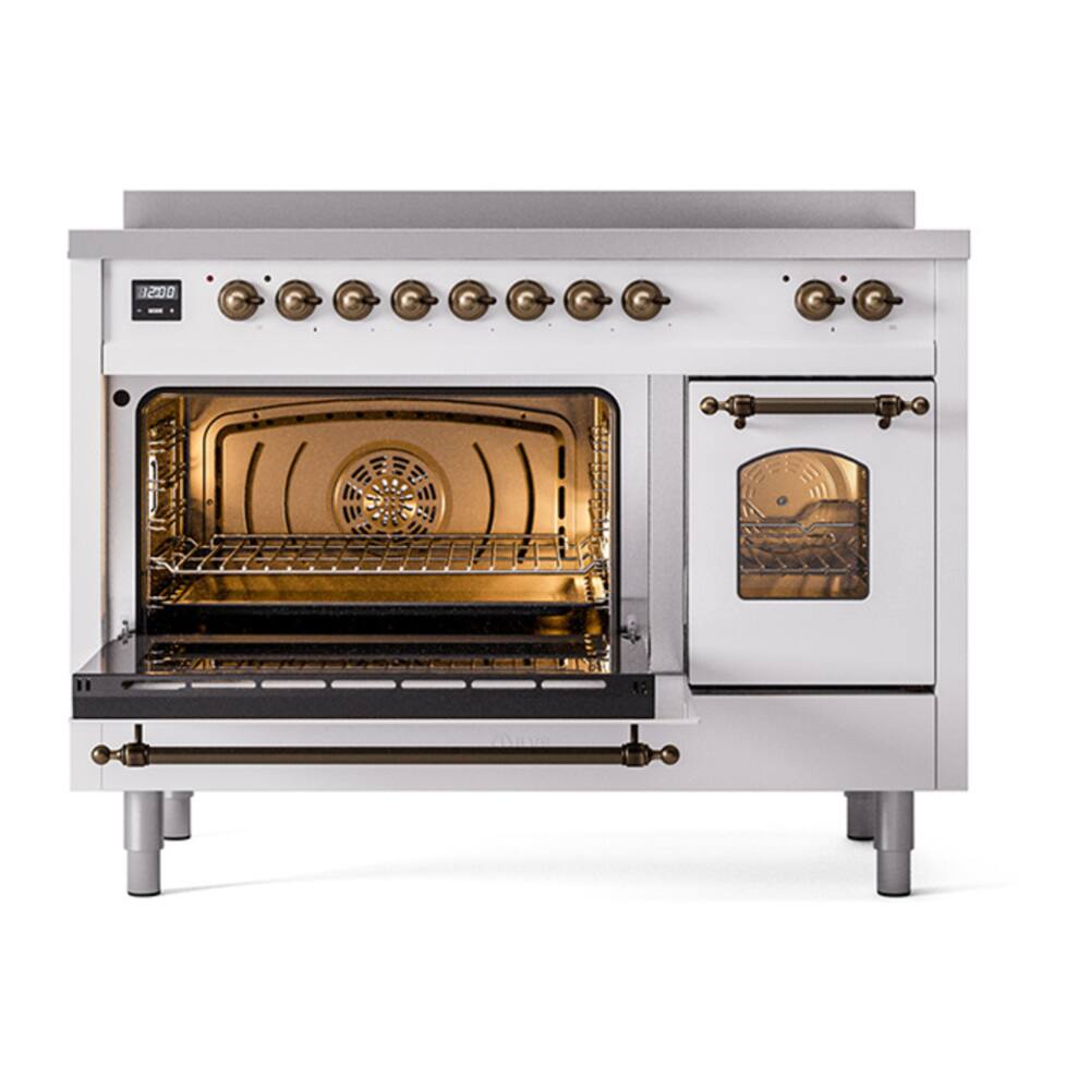 Alt View 2. ILVE - ILVE Nostalgie II 48 inch Induction Range with 6 Induction Elements (White) - White.