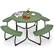 Alt View 9. Gymax - Gymax Outdoor Picnic Table Portable Picnic Table Bench w/ 4 Benches & Umbrella Hole Green - Green.