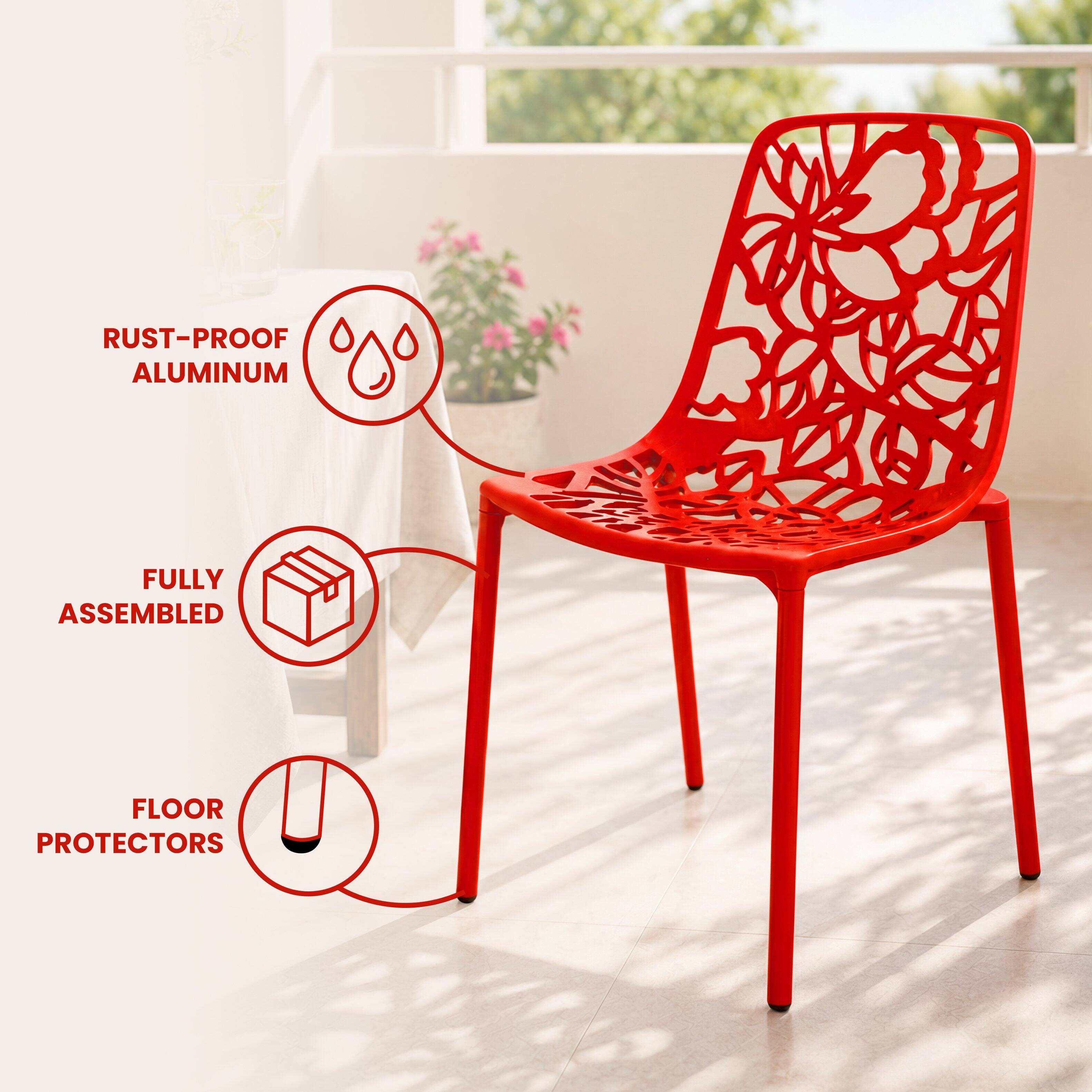 RUST-PROOF ALUMINUM FULLY ASSEMBLED FLOOR PROTECTORS