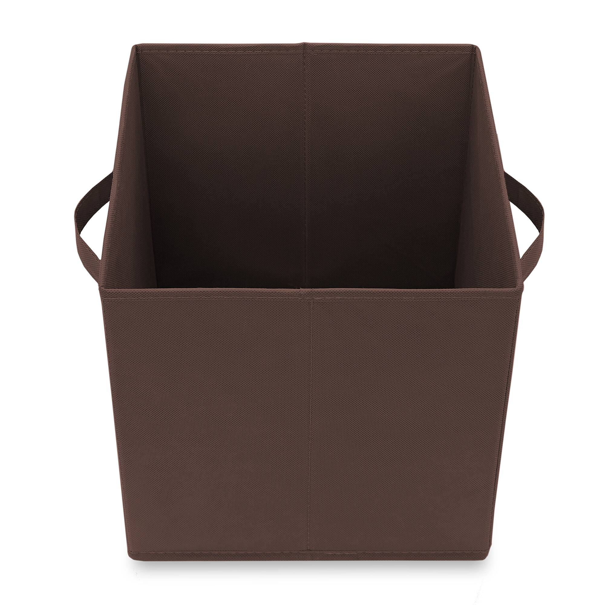 Alt View 3. Casafield - (Set of 12) Collapsible Fabric Cubes - Storage Bins - Brown.