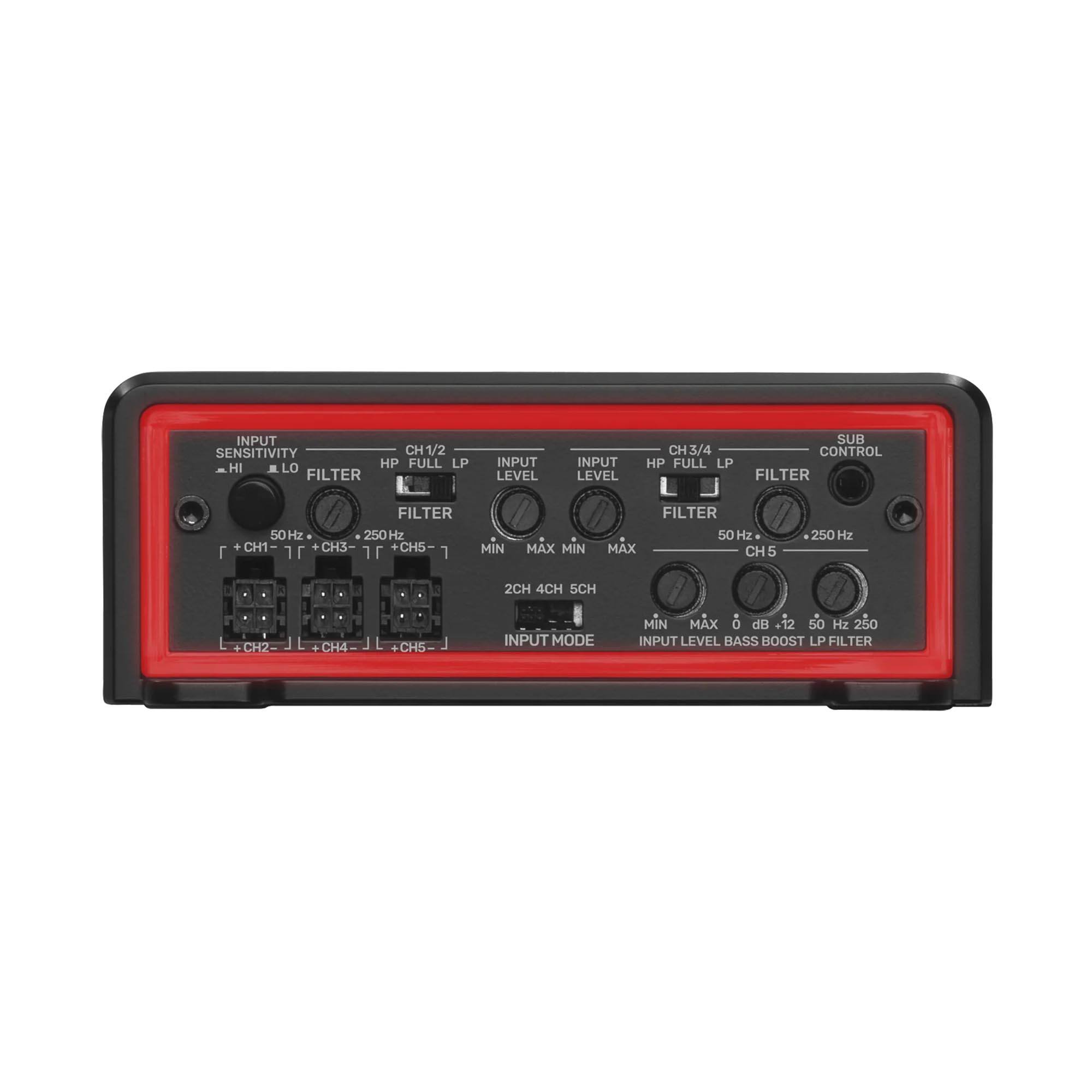 INPUT SENSITIVITY CH1/2 HI LO FILTER HP FULL LP INPUT LEVEL INPUT LEVEL CH3/4 HP FULL LP SUB CONTROL FILTER FILTER 50Hz 250Hz + CH1 CH3- +CHS 1 MIN MAX MIN MAX FILTER 50 Hz CH 5 250 Hz 2CH 4CH CH2 +CH4 +CHS J INPUT MODE MIN MAX o dB +12 50 Hz 250 INPUT LEVEL BASS BOOST LP FILTER