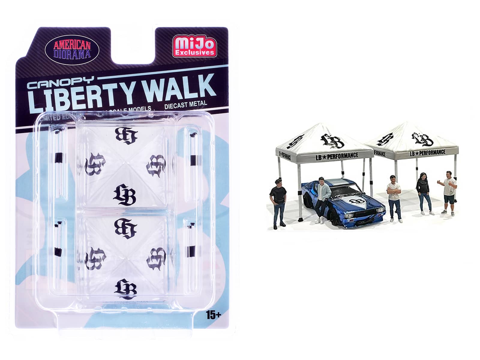 """Liberty Walk"" Canopy 2 Piece Set White Limited Edition for 1/64 Scale Models by American Diorama" price history on PriceWatchPro