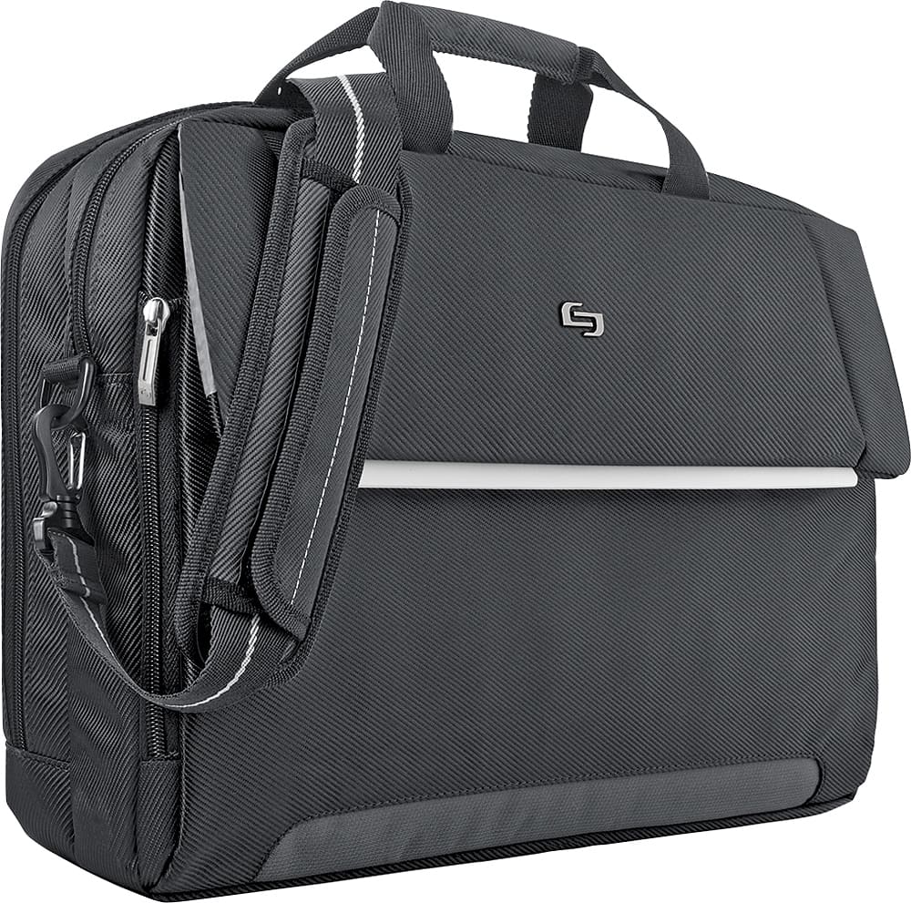 Front. Solo New York - Studio Portfolio Laptop Briefcase for 17.3" Laptop - Black.