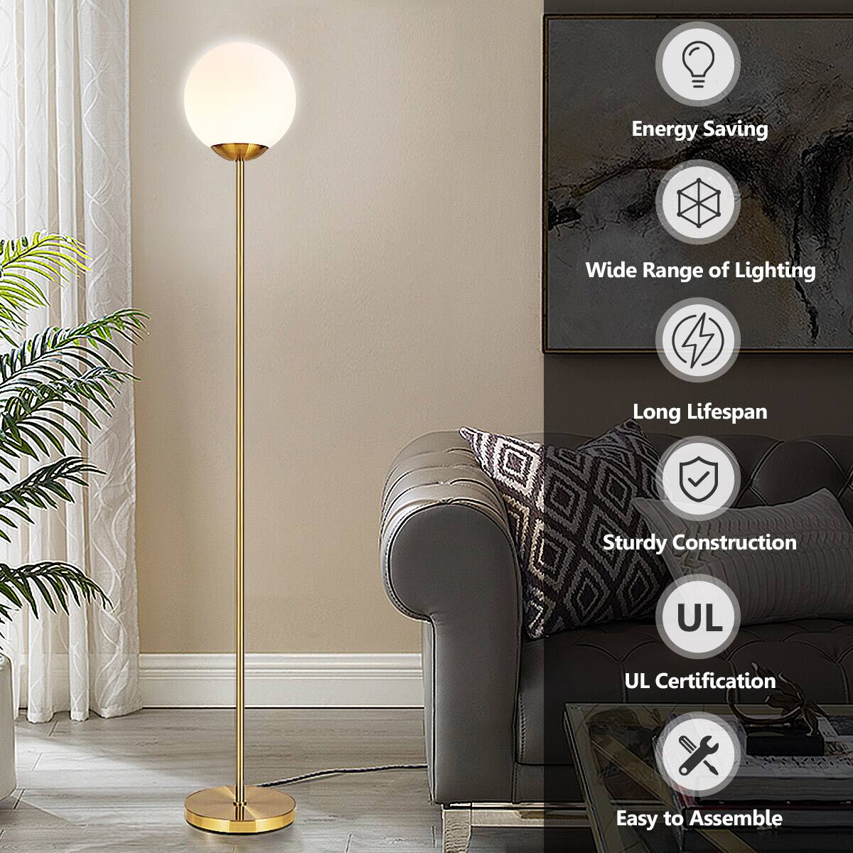 - Energy Saving
- Wide Range of Lighting
- Long Lifespan
- Sturdy Construction
- UL Certification
- Easy to Assemble