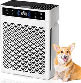 FINEAK - Smart HEPA Air Purifier for Large Rooms & Pets - Creamy White