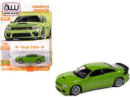Autoworld - 2023 Dodge Charger R/T Scat Pack Swinger Sublime "Modern Muscle" Series 1/64 - Green Metallic