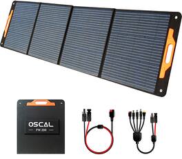 OSCAL - Portable Solar Panel, 23% High Conversion Foldable Solar Panel Suitable for Solar Generator,IP67 Waterproof - Black/Orange