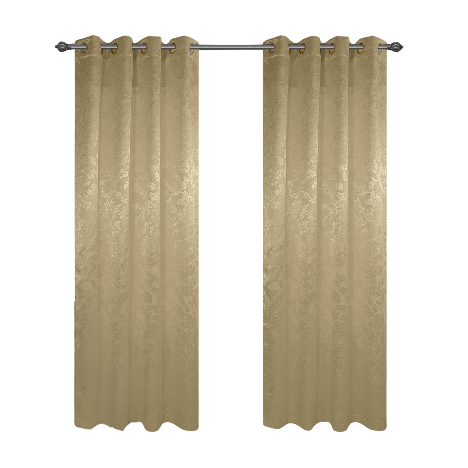 Olivia Gray - 100% Polyester 200 GSM Dyson Embossed Blackout Grommet Curtain Panel 54" x 90" - Gold