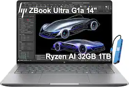 HP - Upgraded - ZBook Ultra G1a 14'' FHD+ Mobile Workstation AI Laptop - AMD Ryzen AI Max PRO 385 with AMD Radeon 8050S - Windows 11 Pro - Meteor Silver