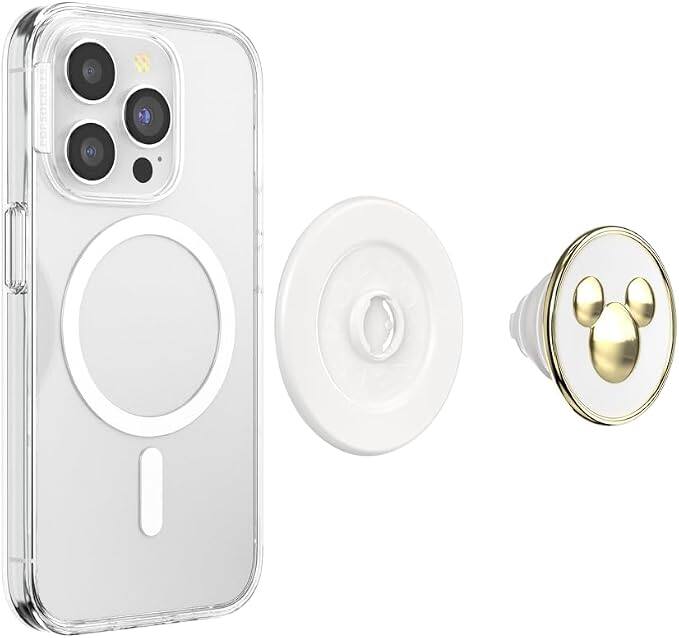 Left. PopSockets - PopSockets Disney Magnetic Cell Phone Grip with MagSafe Adapter Ring - Enamel Mickey Mouse - Enamel Mickey Mouse.