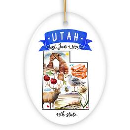 OrnamentallyYou - Artistic Utah State Themes and Landmarks Christmas Ornament - Multi-colored