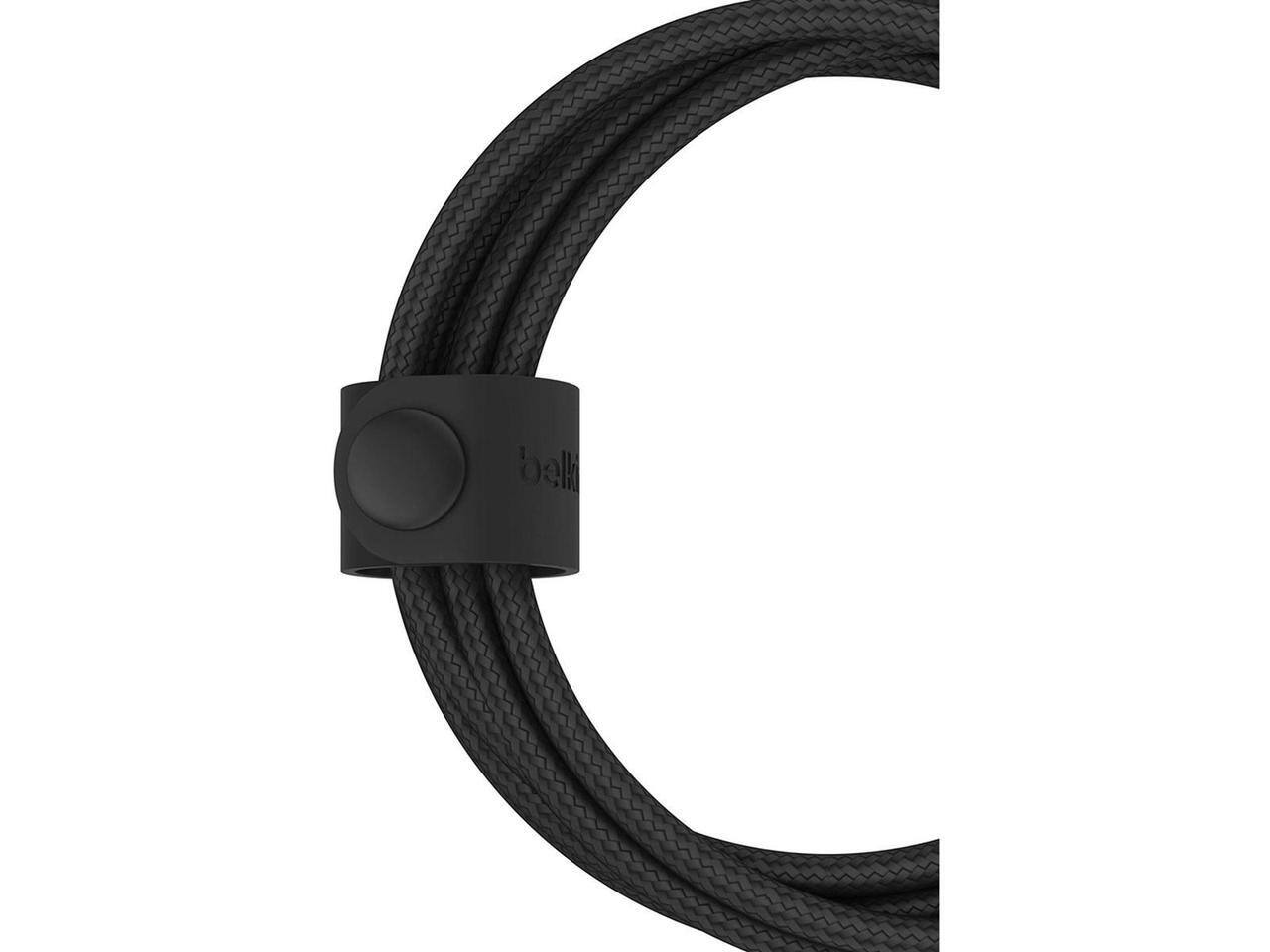 Alt View 3. Belkin - Belkin BoostCharge Pro 5' 60W 2-In-1 Braided USB-C and Lightning Cable, Black.