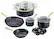 Front Standard. T-Fal - Balanced Living 10-Piece Nonstick Cookware Set - Black/Green.