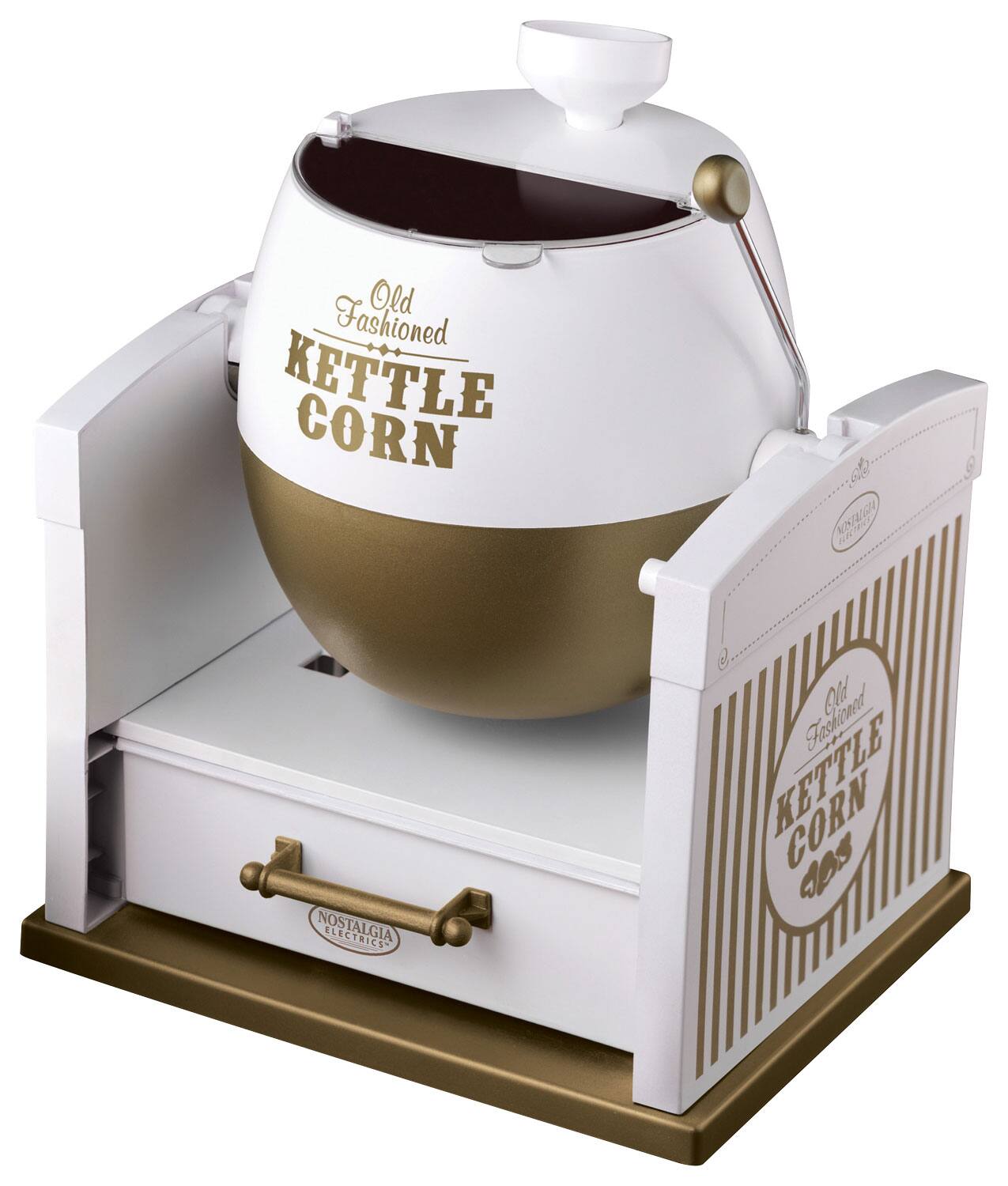 Best Buy Nostalgia Electrics 12Cup Kettle Corn Maker White/Gold KCP100