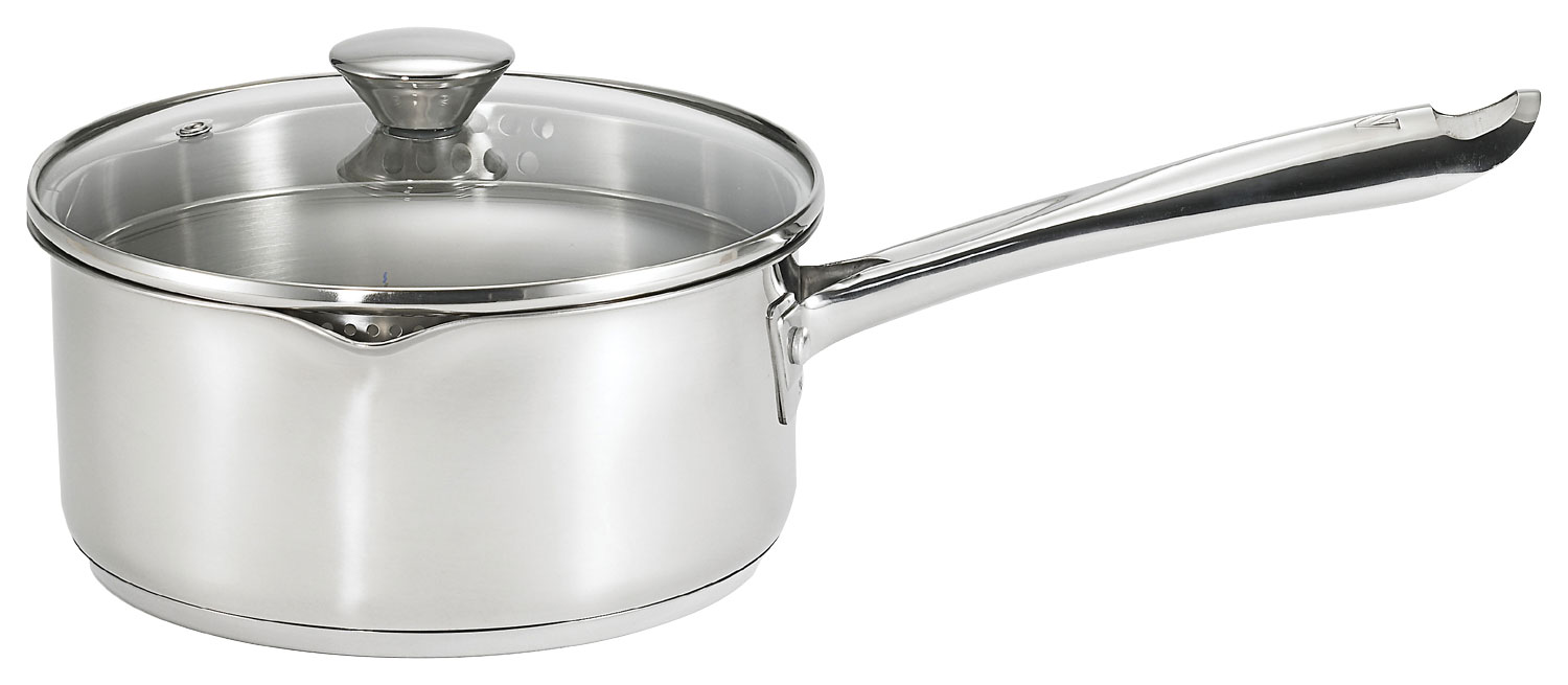 T-fal Cook & Strain Stainless Steel Cookware, Saucepan with Lid, 1.5 Quart  NEW !
