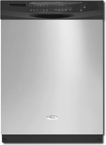 Front Standard. Whirlpool - 24" Tall Tub Built-In Dishwasher - Black/Stainless-Steel.