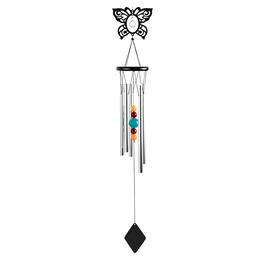 FC Design - 34" Long Metal Black Butterfly Chime Outdoor Patio or Garden Hanging Decoration - Multi-Color