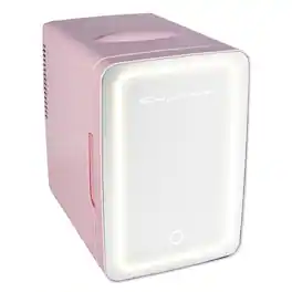 Frigidaire - 6.5-L 9-Can Mini Portable Personal Fridge with Lighted Mirror Door - Pink