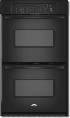Front Standard. Whirlpool - 30" Built-In Double Electric Convection Wall Oven - Black.