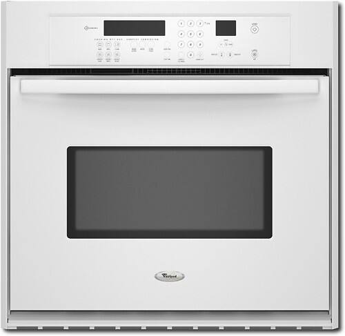 Front Standard. Whirlpool - 27" Built-In Single Electric Convection Wall Oven - White-on-White.