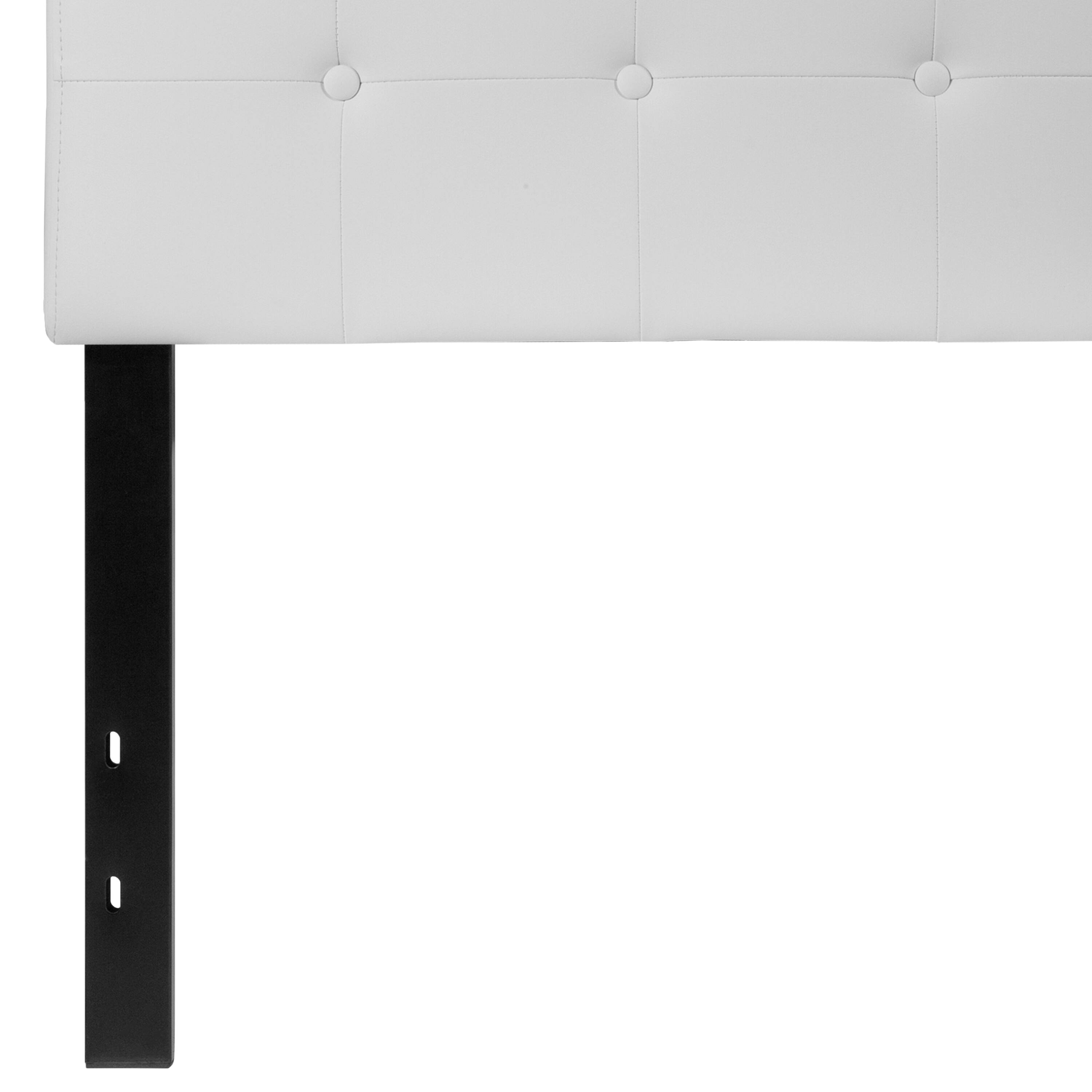 Alt View 7. Emma + Oliver - Button Tufted Adjustable Height Upholstered Headboard - White.