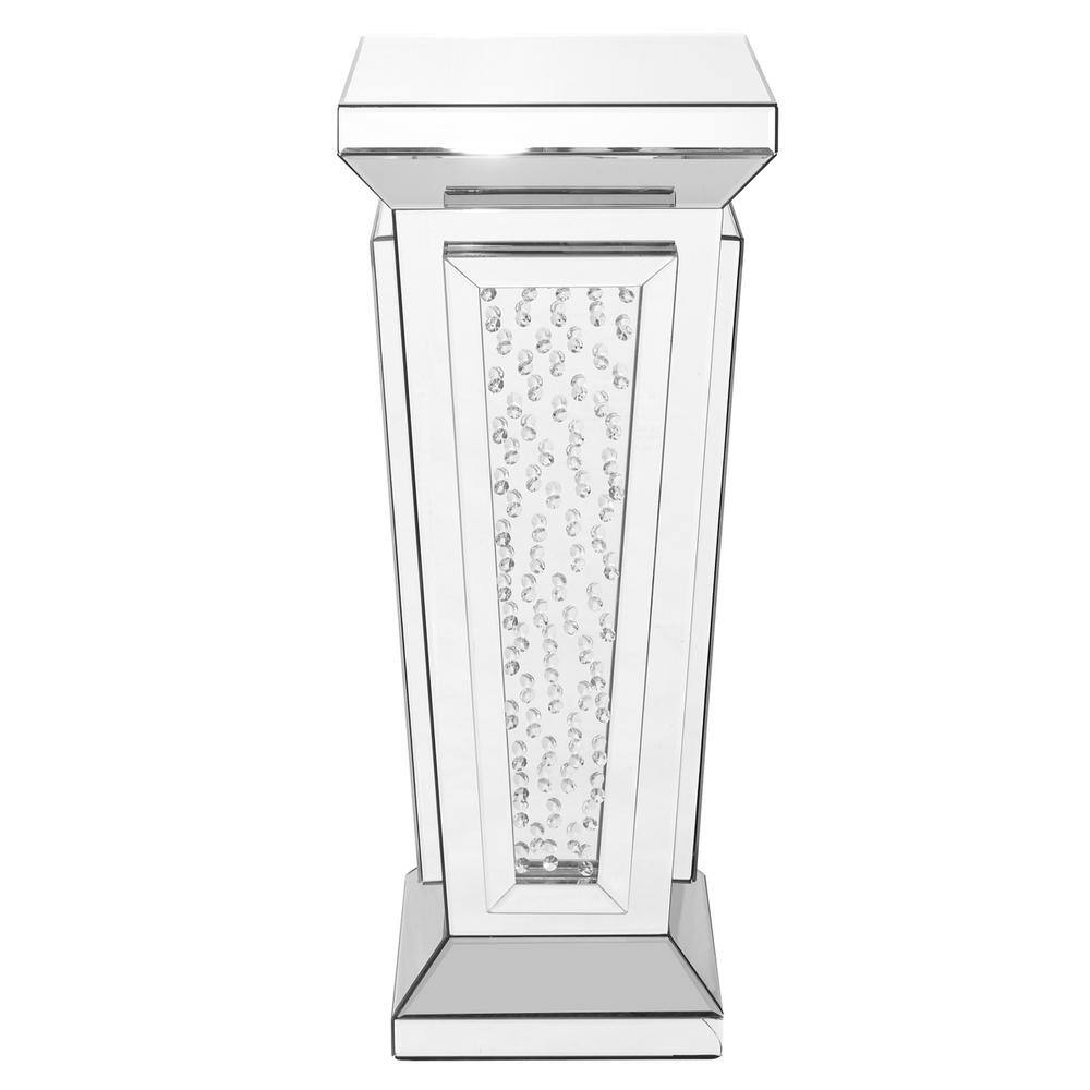 Back. Elegant Decor - 15 inch Crystal End Table in Clear Mirror Finish - Clear.