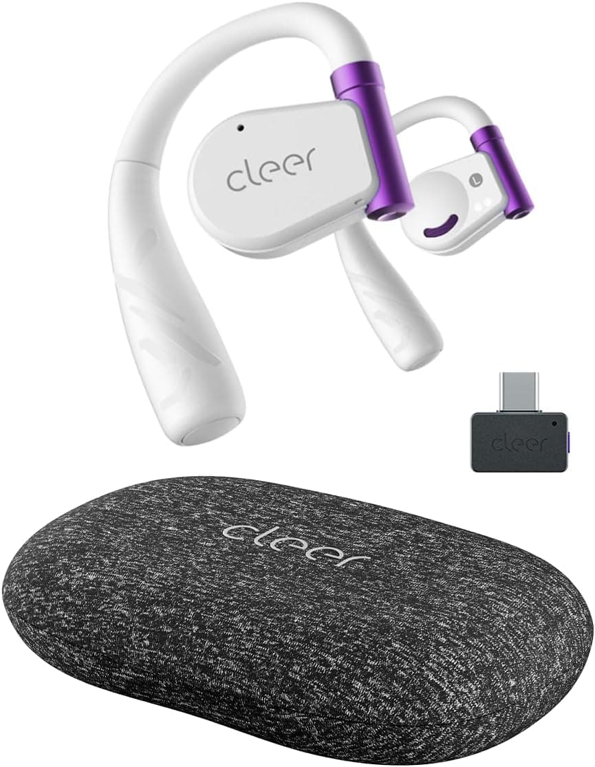 Cleer - ARC II Gaming Earbuds – Open-Ear, Snapdragon Sound, Low Latency, 35Hr Battery, USB-C Dongle - White