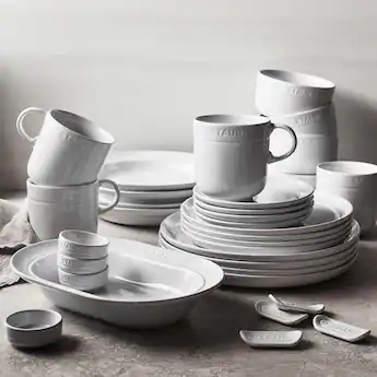 Staub Ceramic Dinnerware 4 pc Condiment Dish Set White