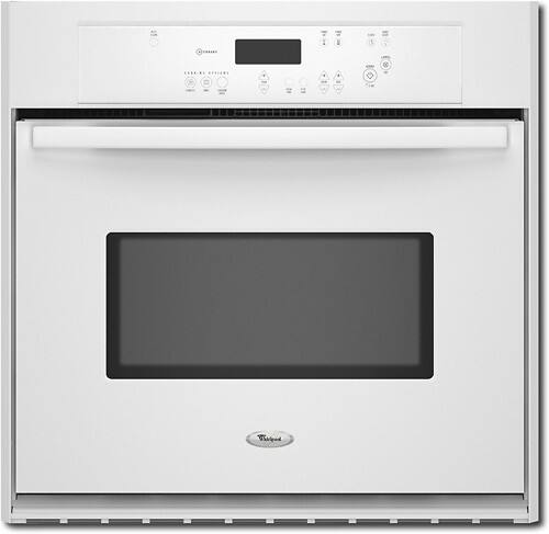 Front Standard. Whirlpool - 30" Built-In Single Electric Convection Wall Oven - White.