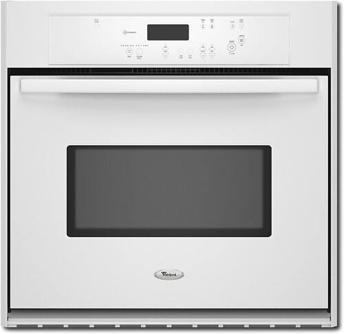 Front Standard. Whirlpool - 27" Built-In Single Electric Wall Oven - White-on-White.