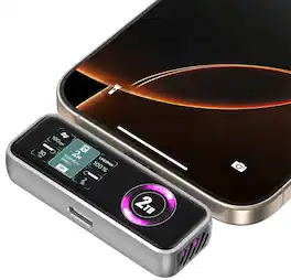 Zike - Z791C 2TB USB-C Expansion Memory Card, PD3.0, 990 MB/s, LCD Display, 4K 120fps Recording for iPhone 15/16/17 Pro Max - Black