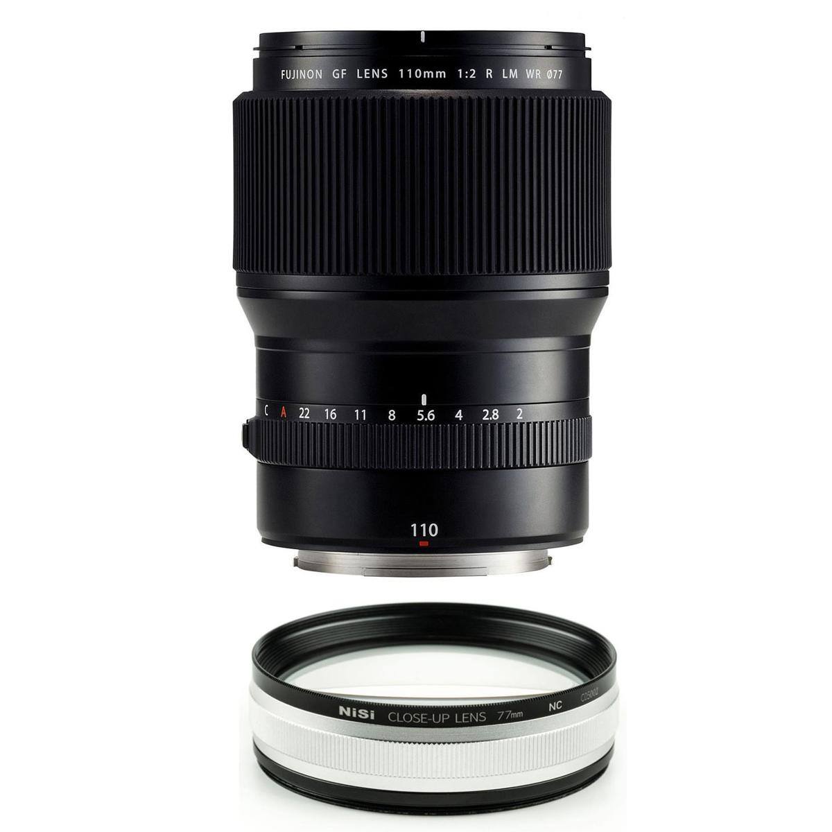 FUJINON GF LENS 110mm 1:2 R LM WR 077

A 22 16 11 8 5.6 4 2.8 2

110

NiSi CLOSE-UP LENS 77mm NC