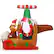 Front. Costway - 6Ft Long Inflatable Santa Claus Flying Airplane Blow Up Christmas Decoration - Multicolor.