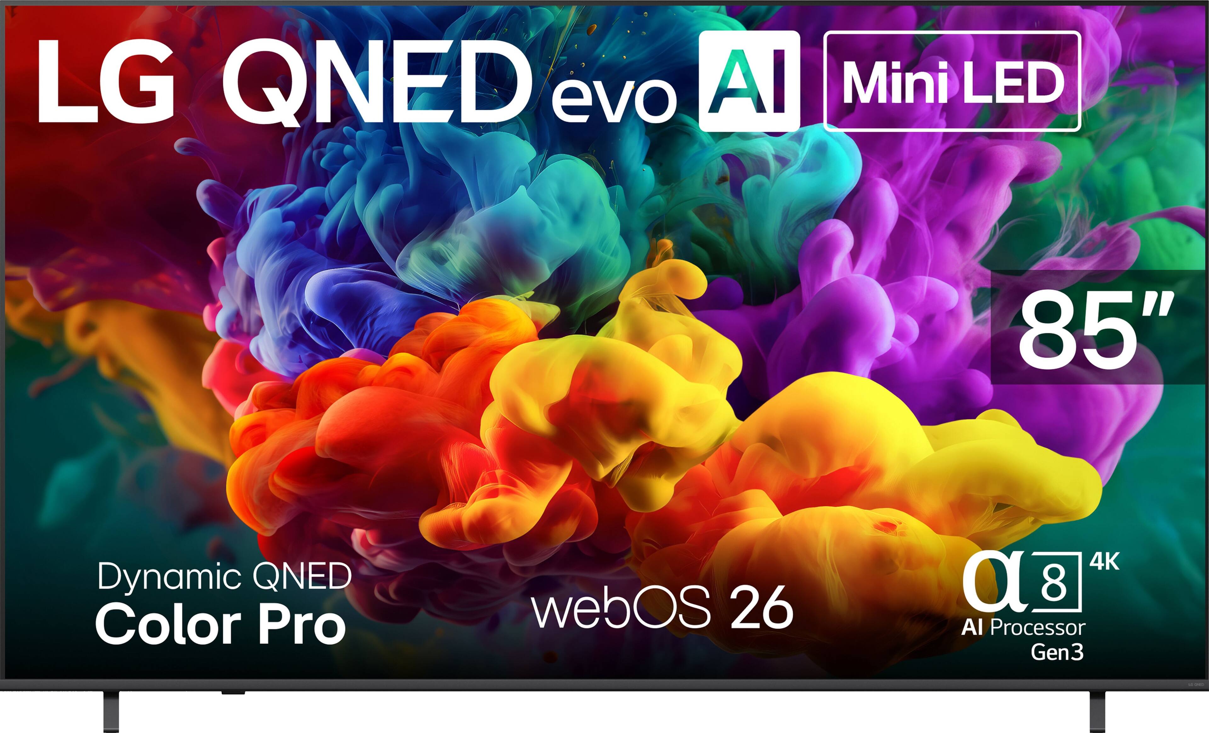 LG QNED evo AI Mini LED 85" Dynamic QNED Color Pro webOS 26 4K a8 AI Processor Gen3