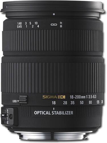 Front Standard. Sigma - 18-200mm f/3.5-6.3 OS DC Lens for Select Nikon Digital SLR Cameras.