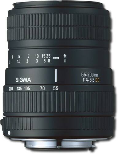 Front Standard. Sigma - 55-200mm f/4-5.6 DC Lens for Sony Digital SLR Cameras.